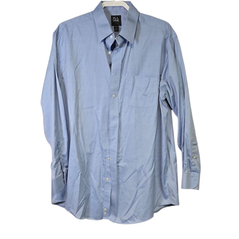Jos. A. Bank Traveler Light Blue Dress Shirt Men’s 17 34 Button Front Pocket